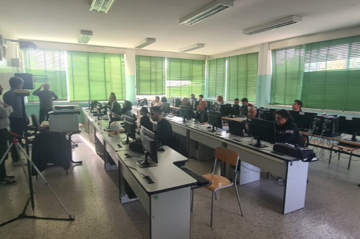 La classe durante una lezione teorica